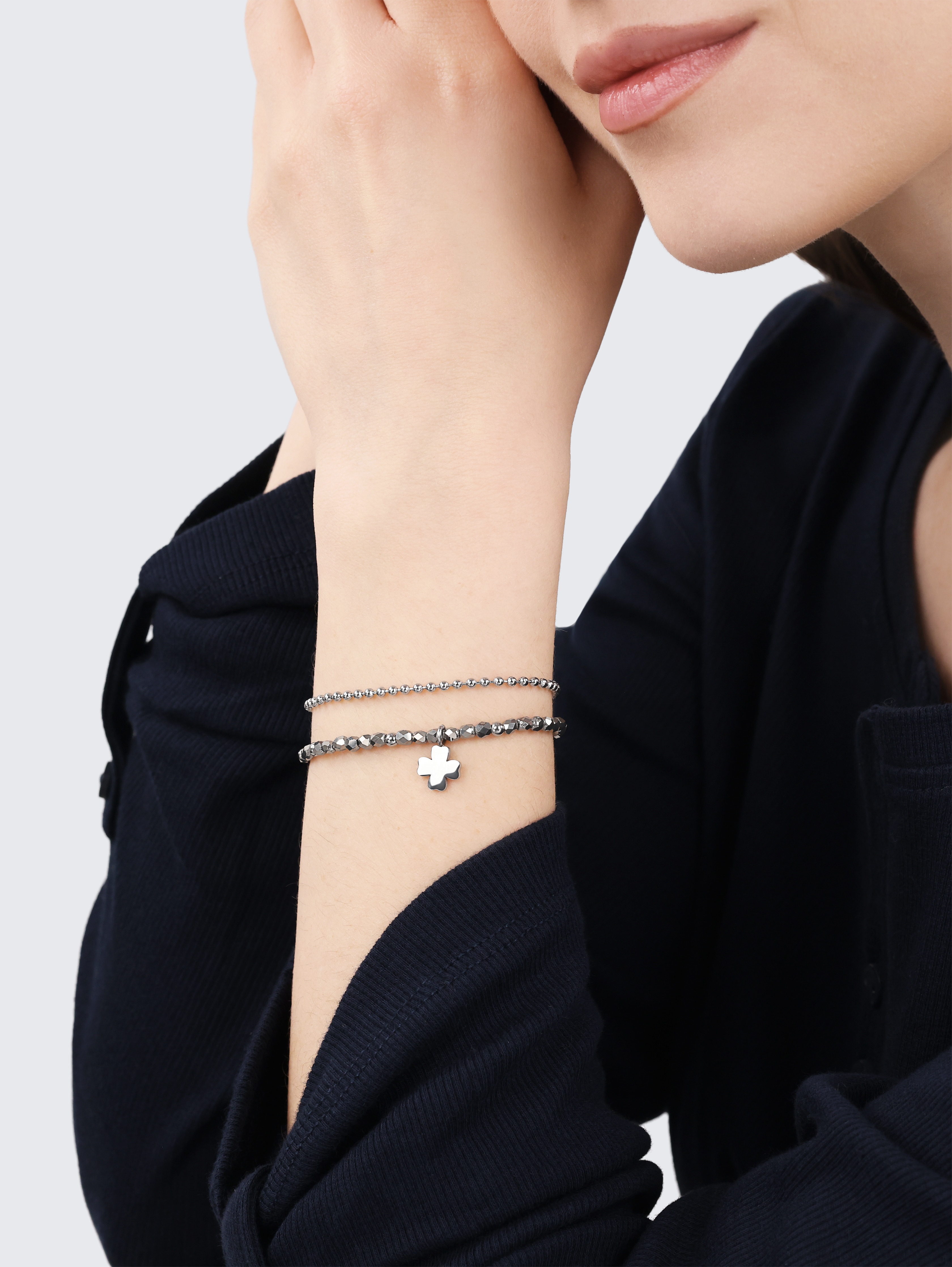 Gliederarmkette Herz aus Edelstahl silber von Women, silver