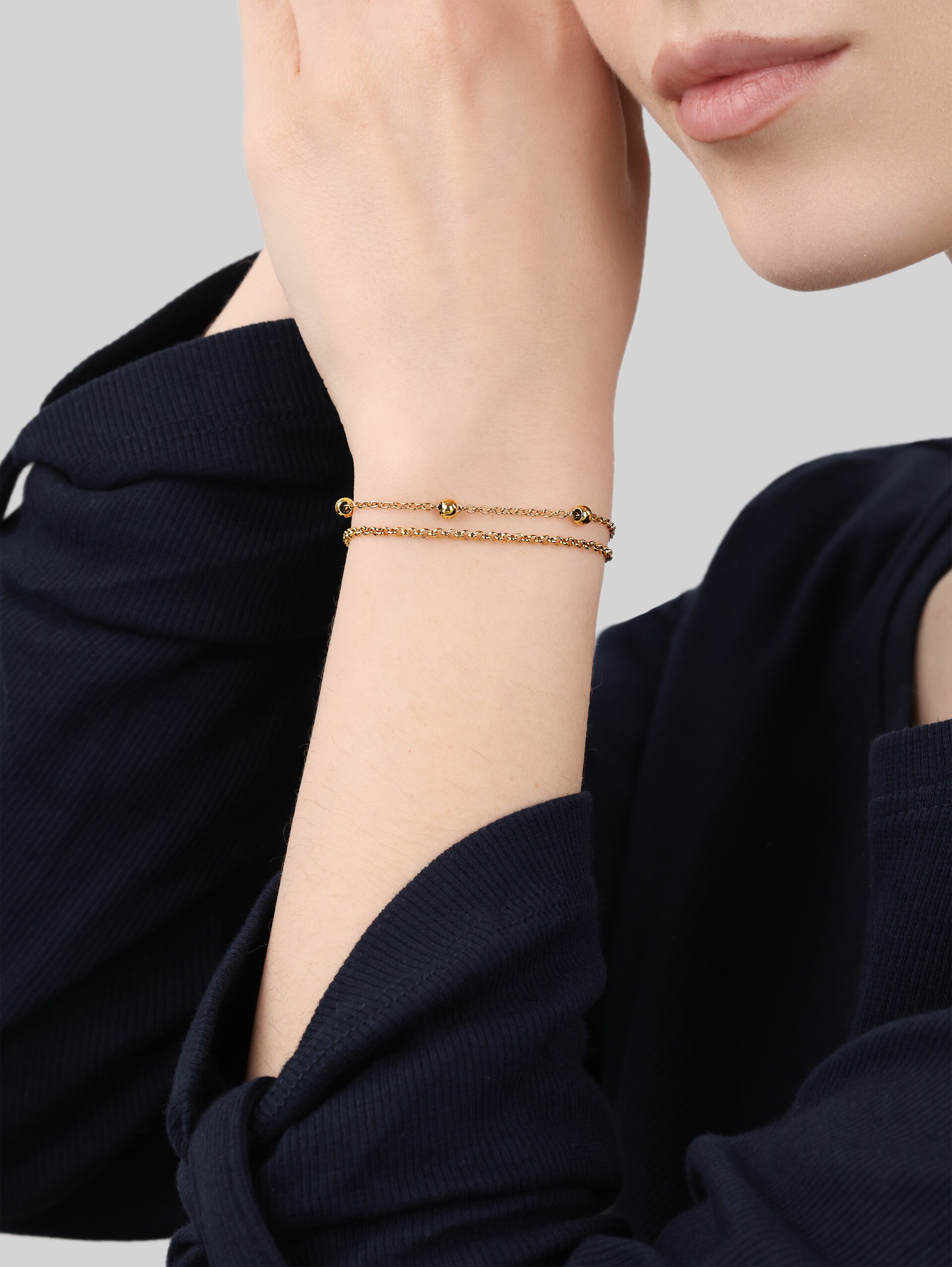 Gliederarmkette aus Edelstahl gold - gold