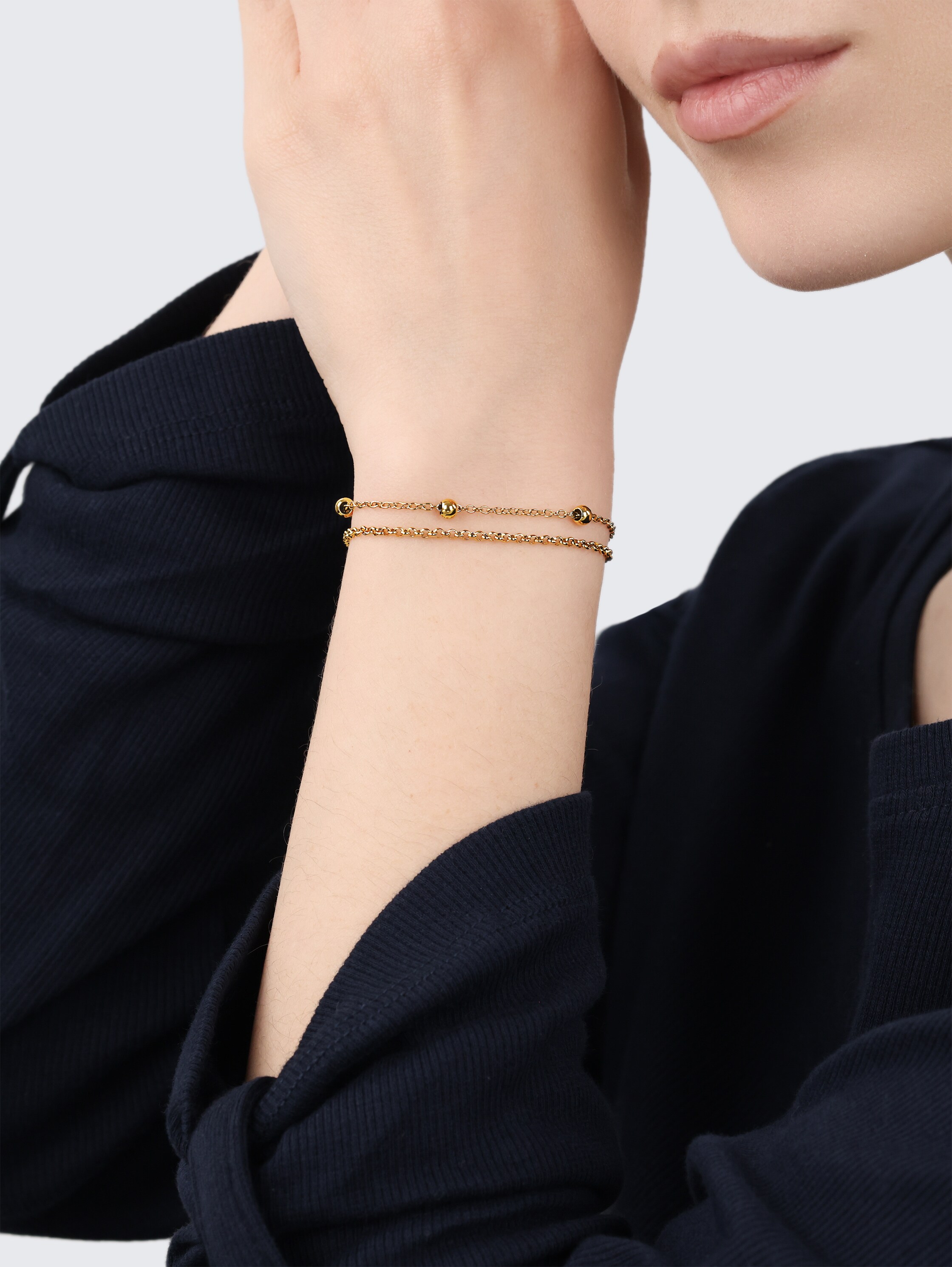 Schakelarmband van roestvrij staal goudkleurig - gold - 