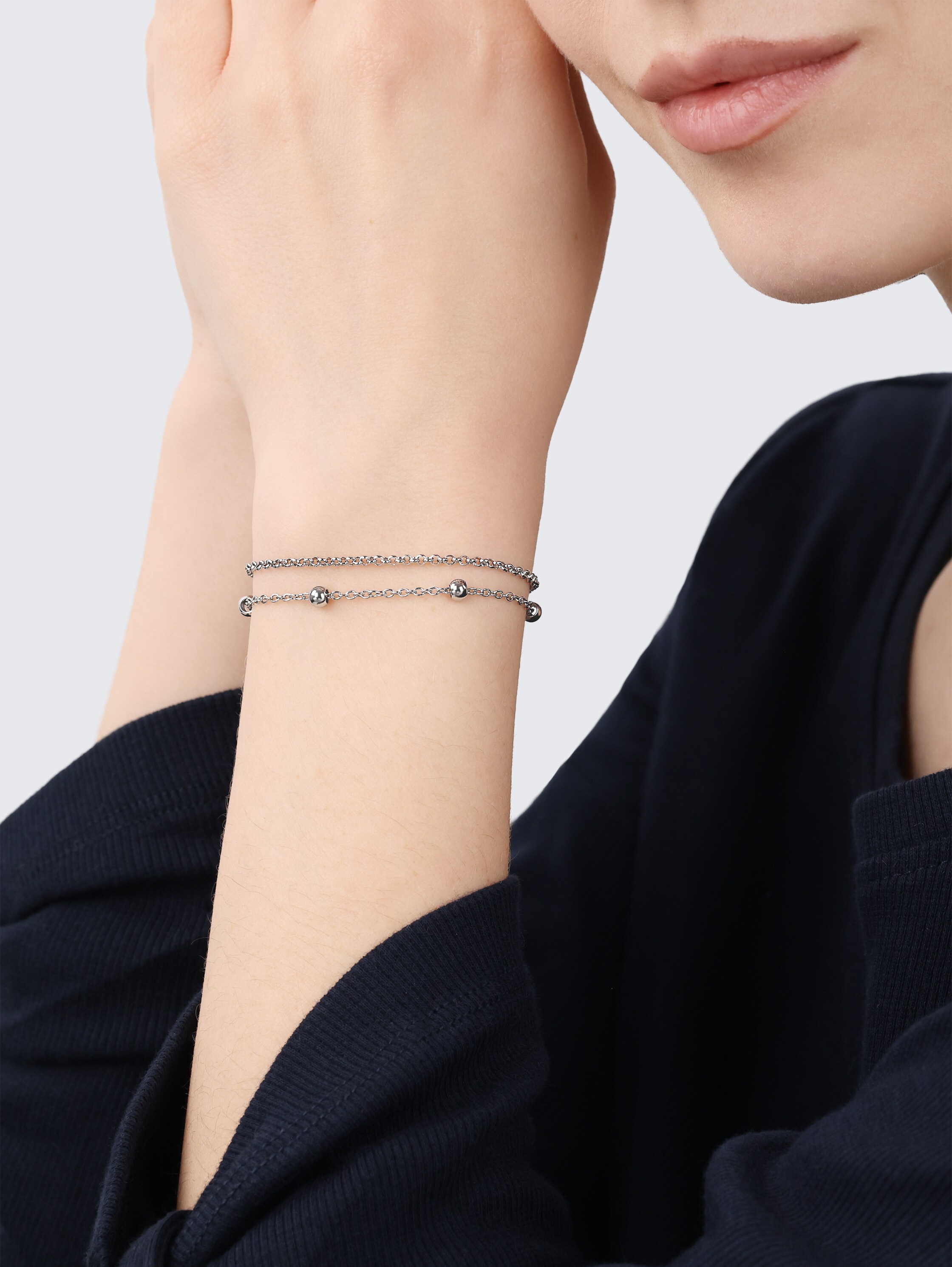 Schakelarmband van roestvrij staal zilver - silver - 