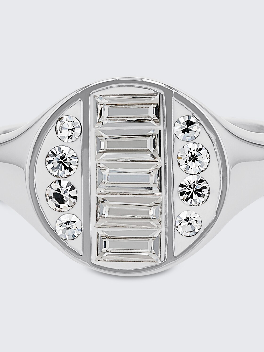 Ring aus Edelstahl - Stein Preciosa weiß - silver