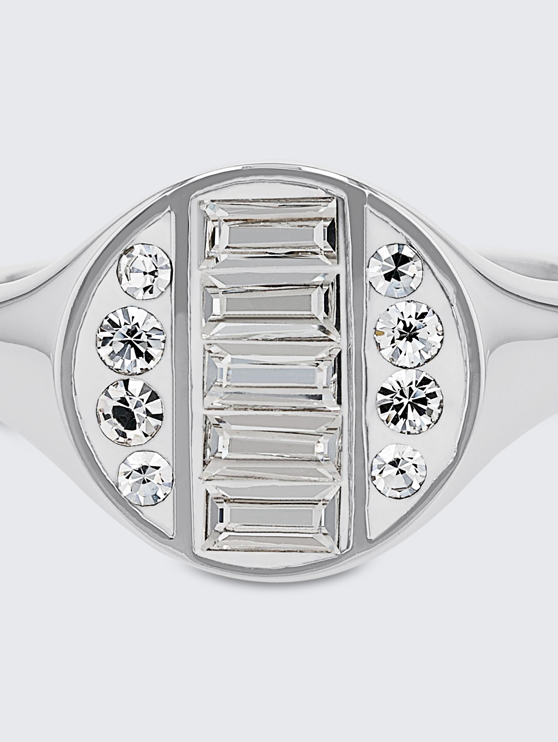 Bague en acier inoxydable - Pierre Preciosa blanche - silver