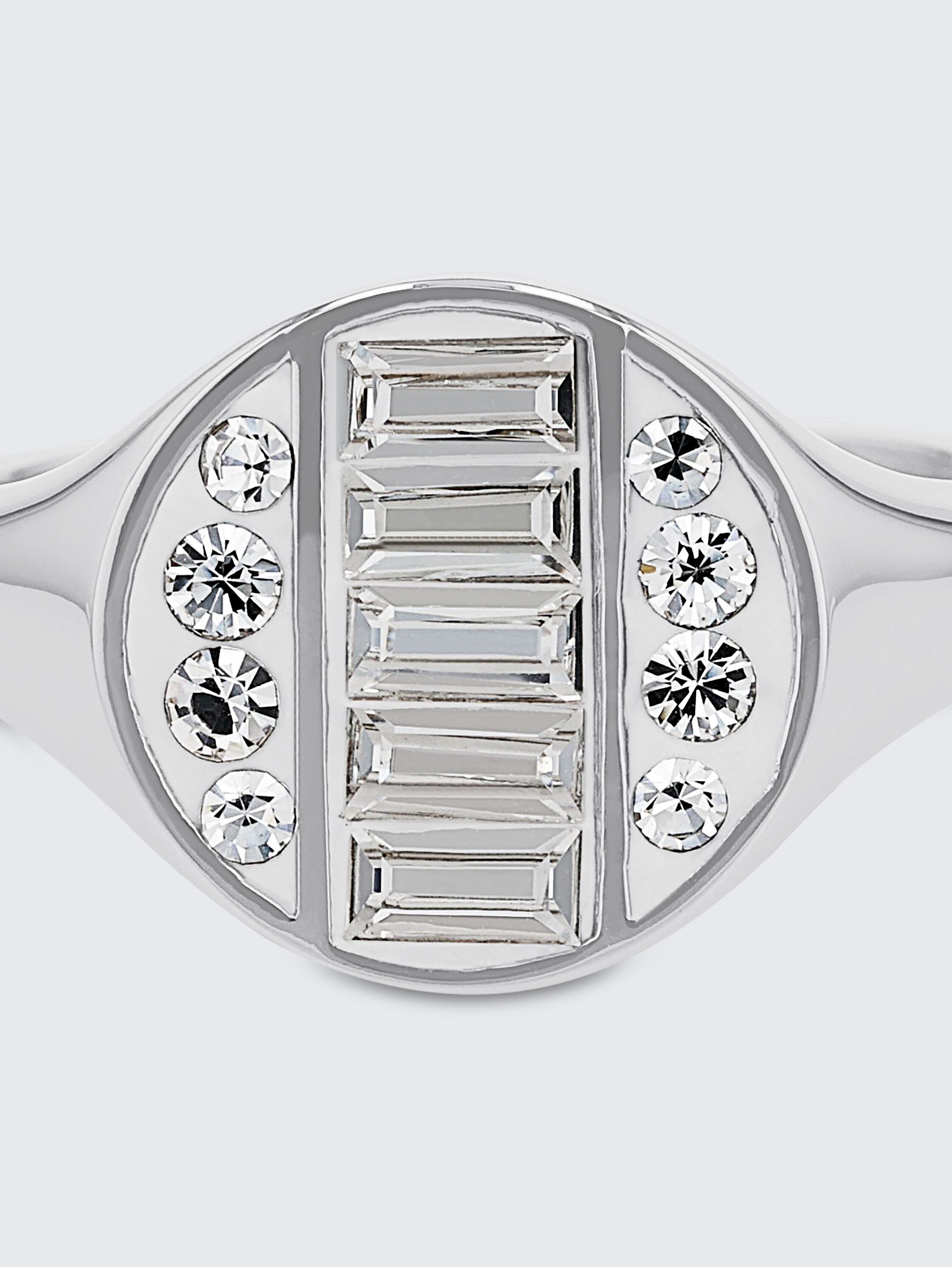 Stainless steel ring | Preciosa white stone - silver - 