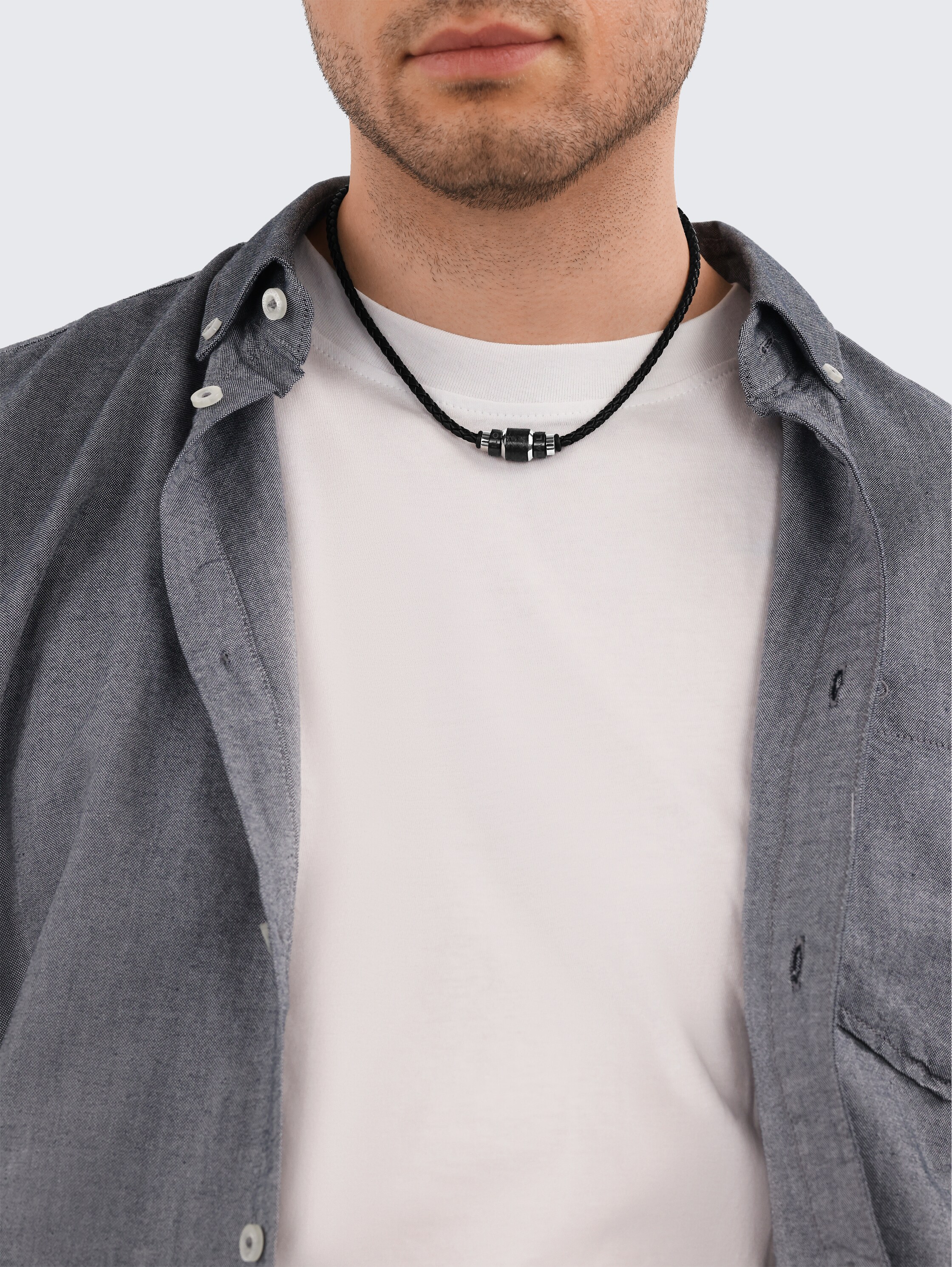 Necklace with pendant made of multicolored stainless steel - multicolor_1 - 