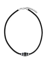 Ausgewählt, Halskette mit Anhänger aus Edelstahl mehrfarbig von Tom Tailor, schwarz