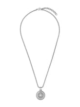 Ausgewählt, Halskette mit Kompass Anhänger aus Edelstahl anthrazit von Tom Tailor, grau