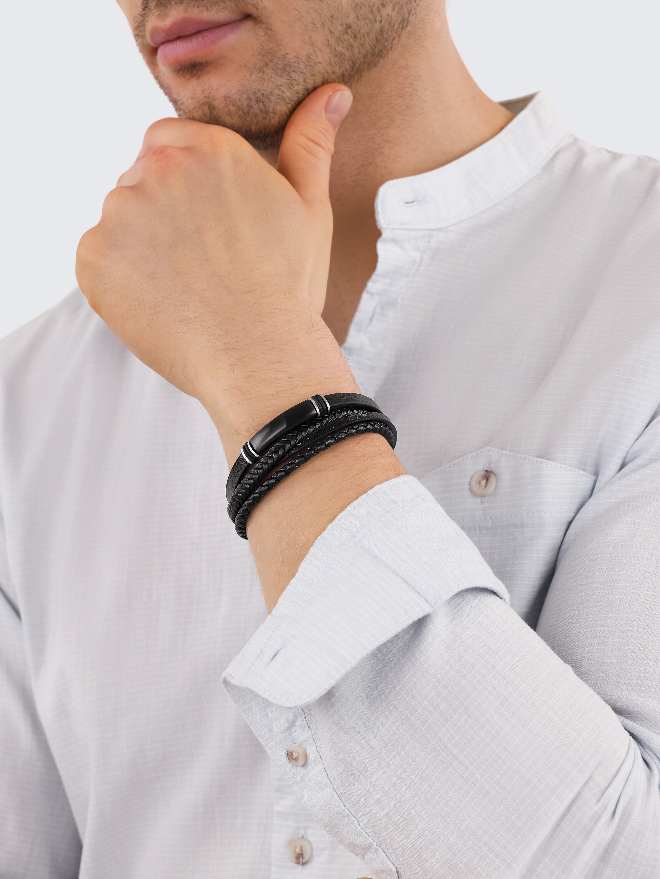 Engraved bracelet made of black stainless steel - black_1 - 