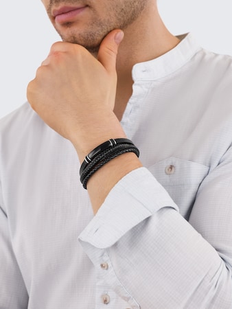 Gravurarmaband aus Edelstahl schwarz von Men, black