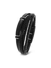 Ausgewählt, Gravurarmaband aus Edelstahl schwarz von Tom Tailor, schwarz