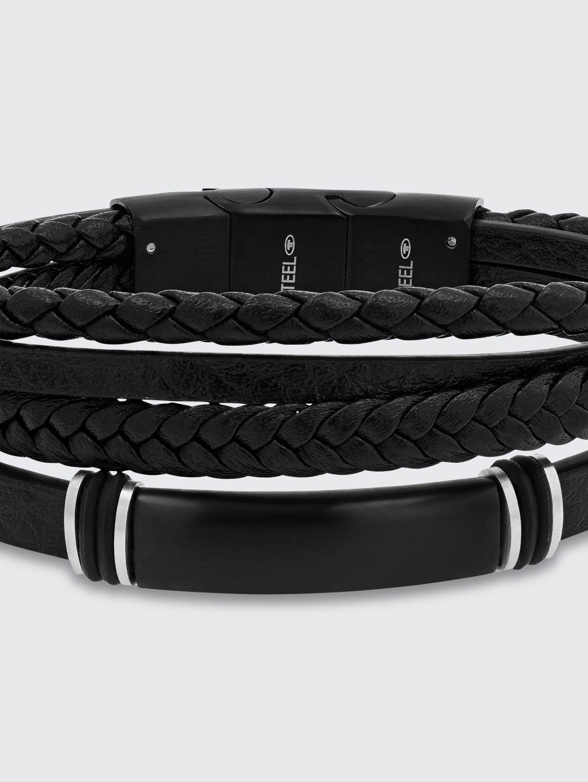 Gravurarmaband aus Edelstahl schwarz - black
