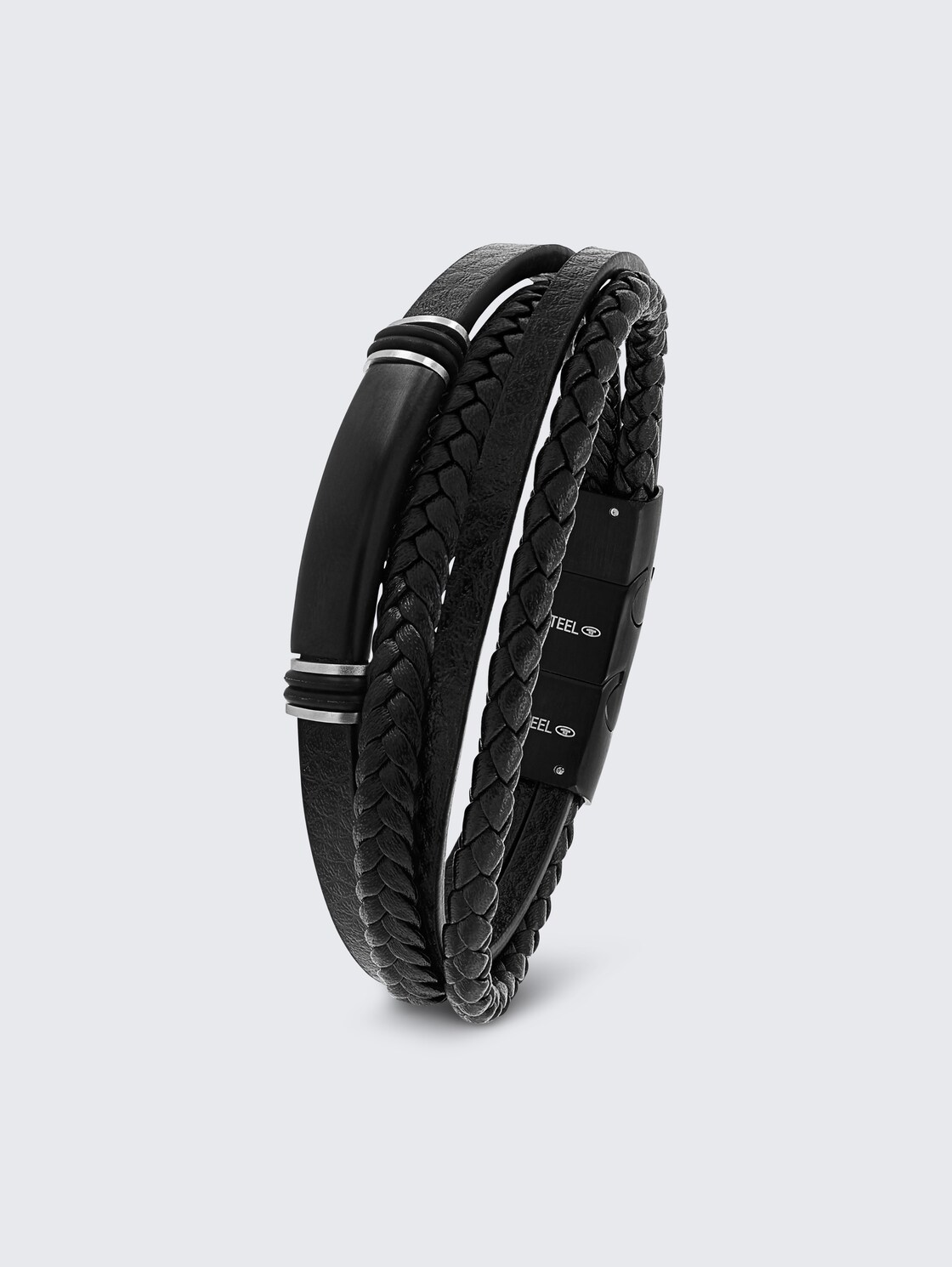 Gravurarmaband aus Edelstahl schwarz - black