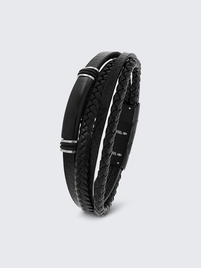 Gravurarmaband aus Edelstahl schwarz von Men, black