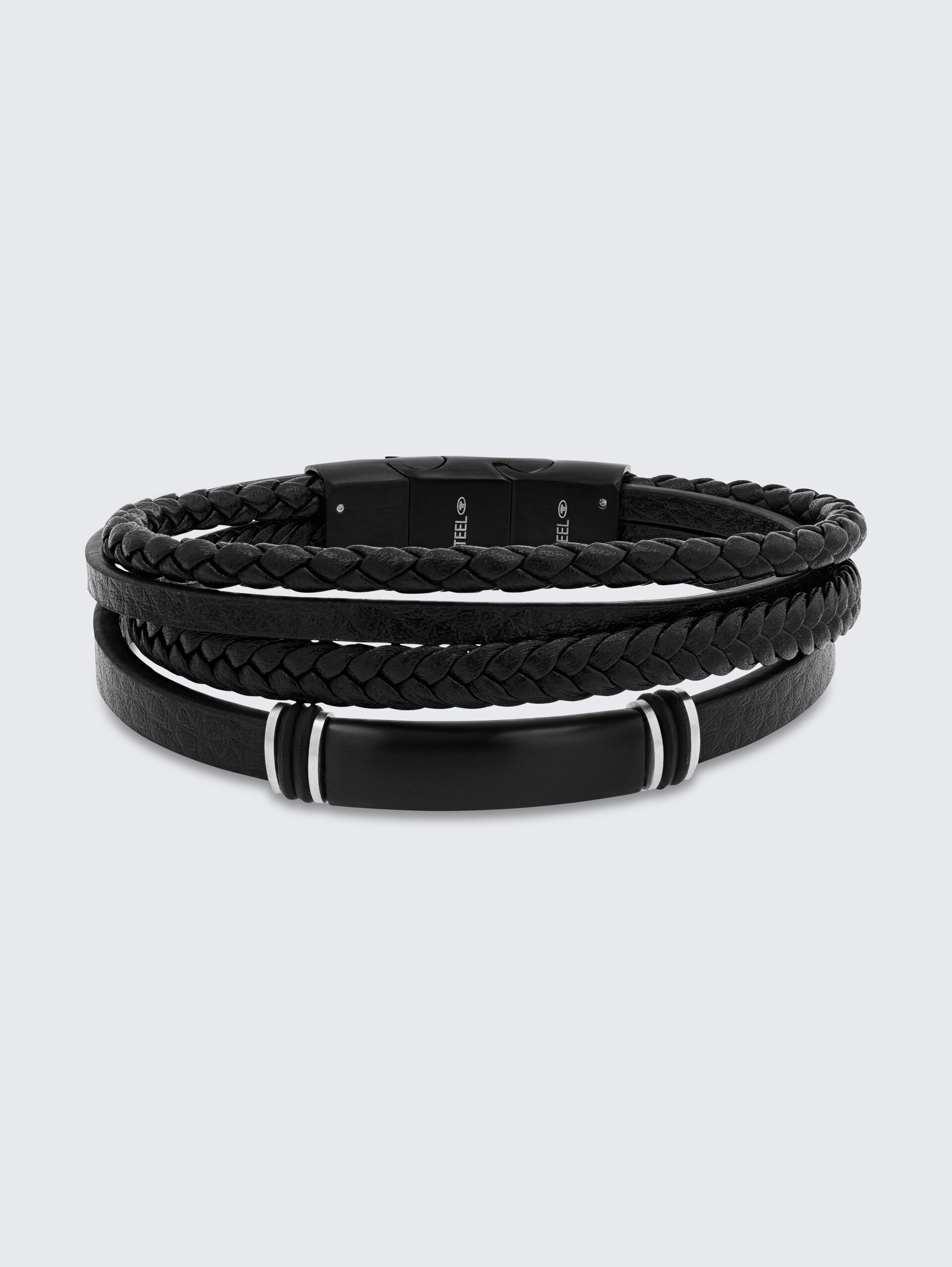 Gravurarmaband aus Edelstahl schwarz - black