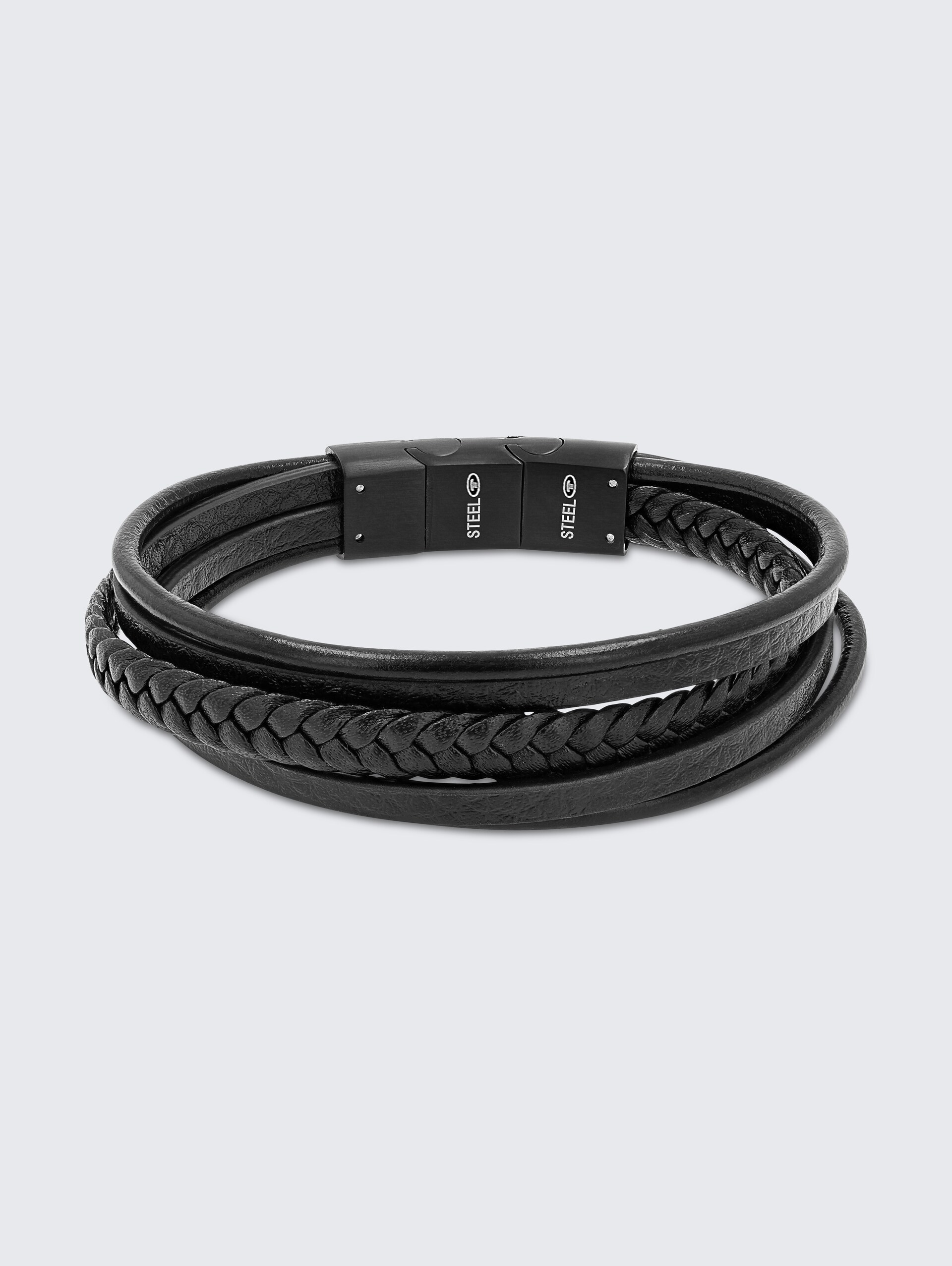 Gliederarmkette aus Edelstahl schwarz - black