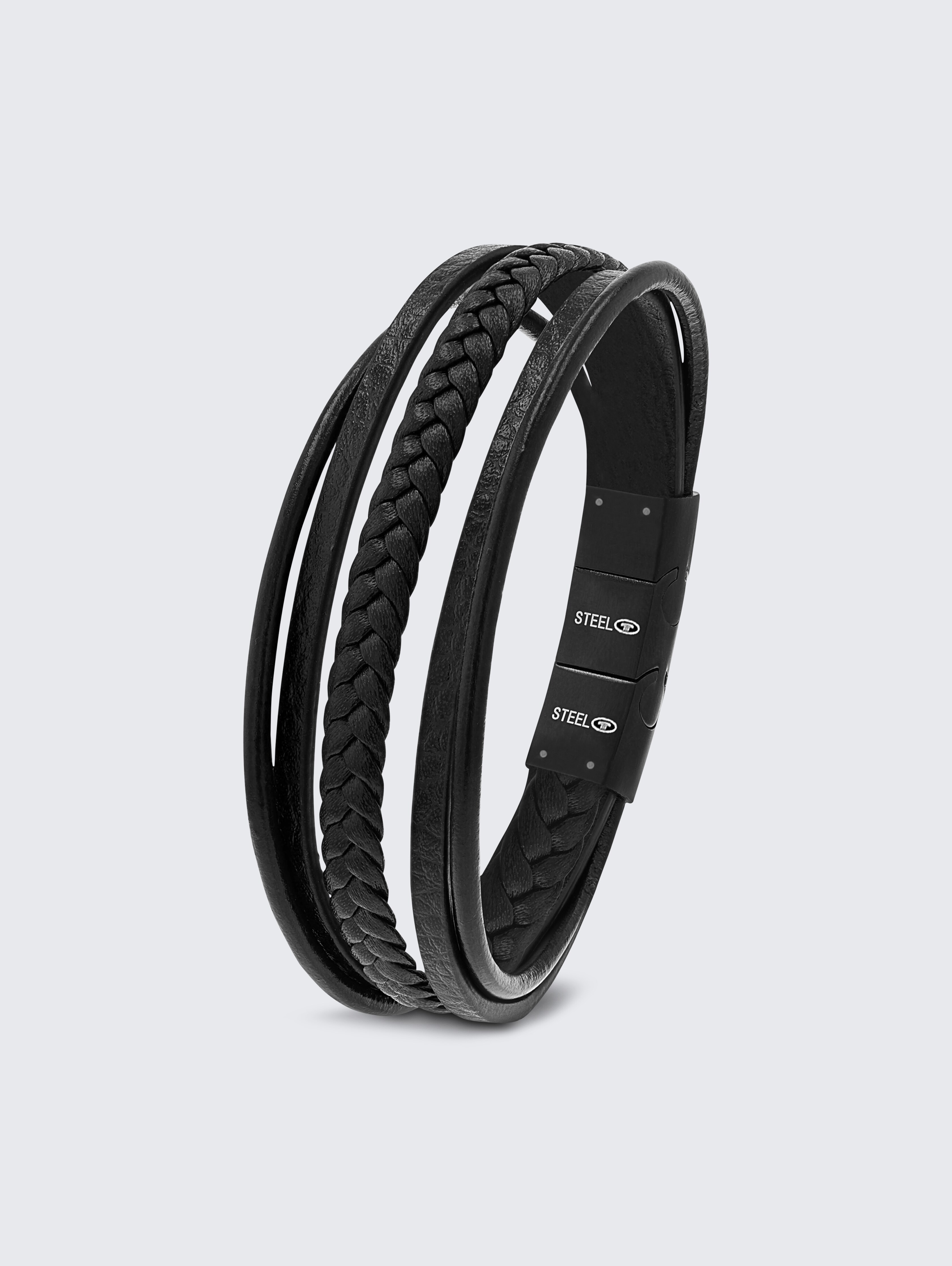 Gliederarmkette aus Edelstahl schwarz von Men, black