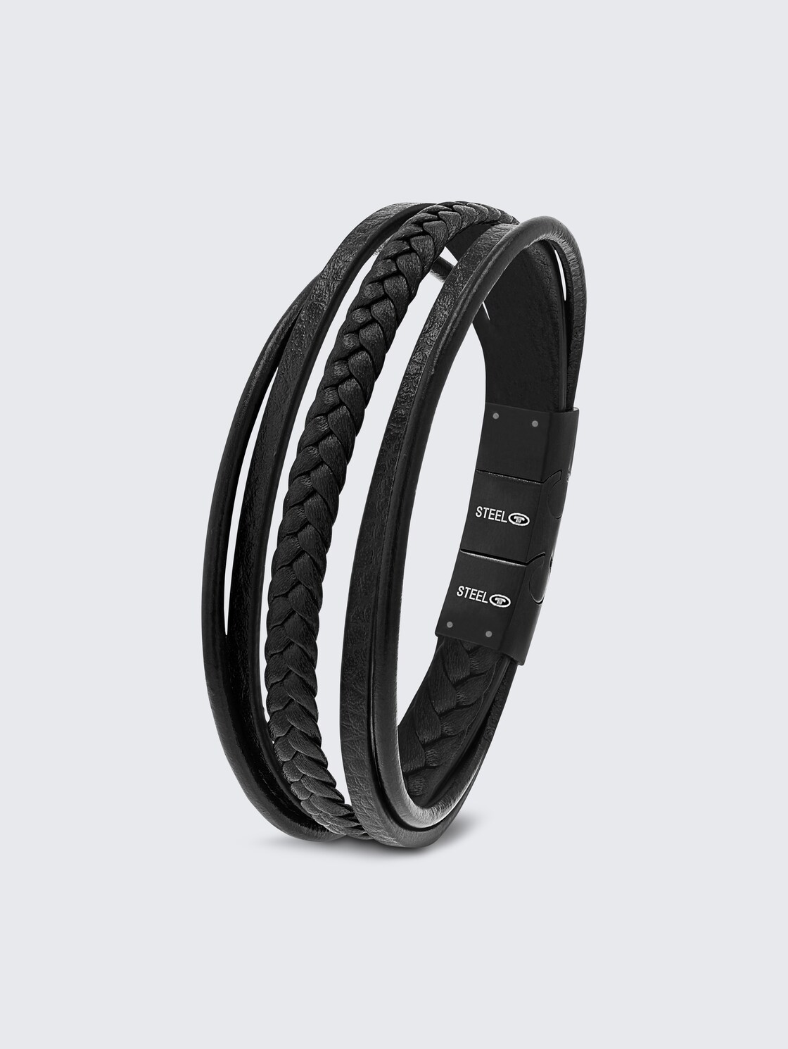 Link bracelet made of black stainless steel - black