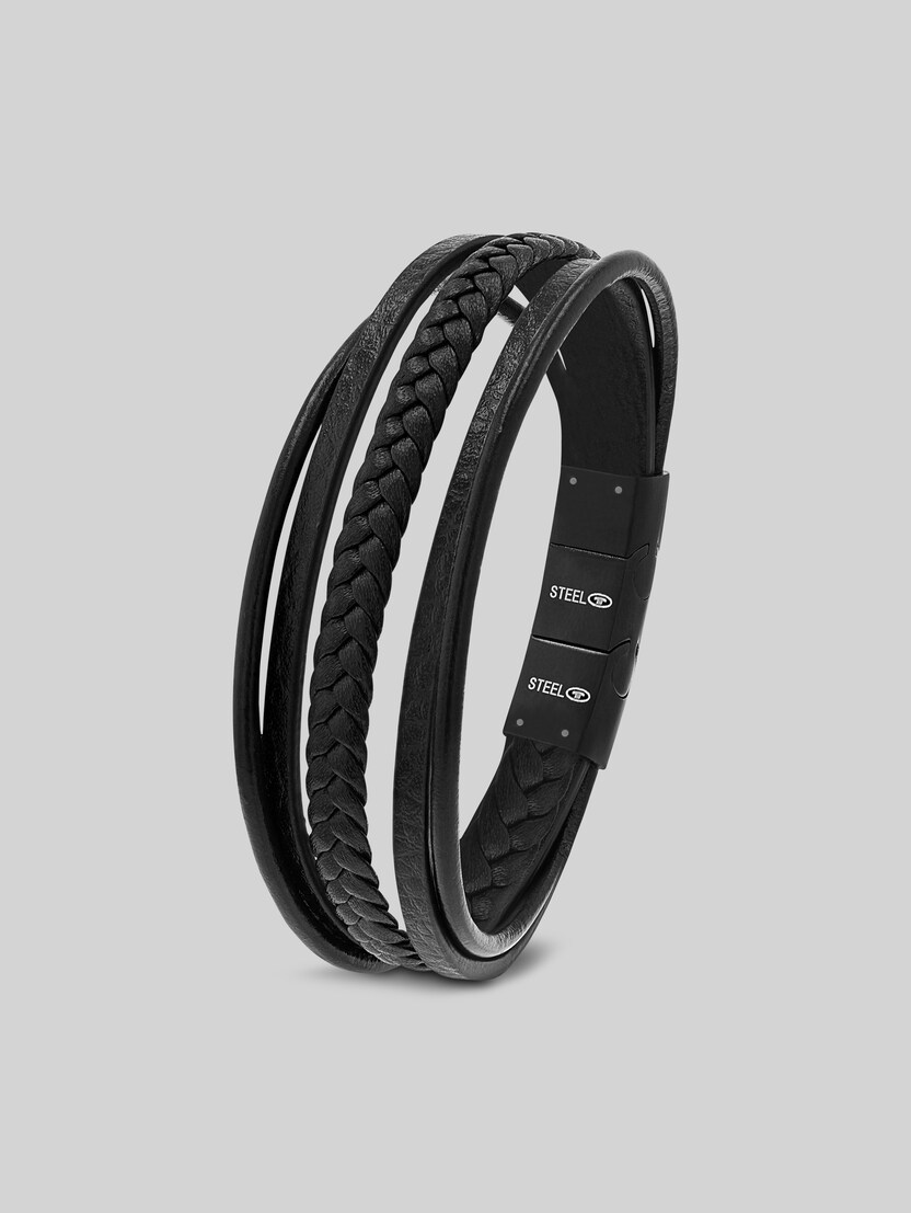 Gliederarmkette aus Edelstahl schwarz von Men, black