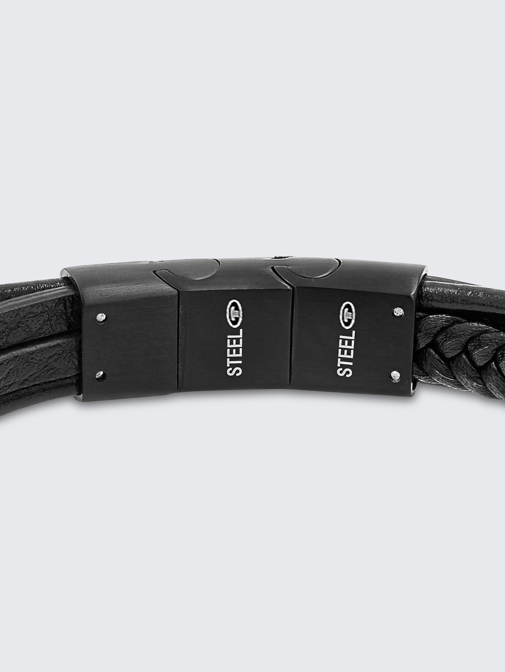 Gliederarmkette aus Edelstahl schwarz - black