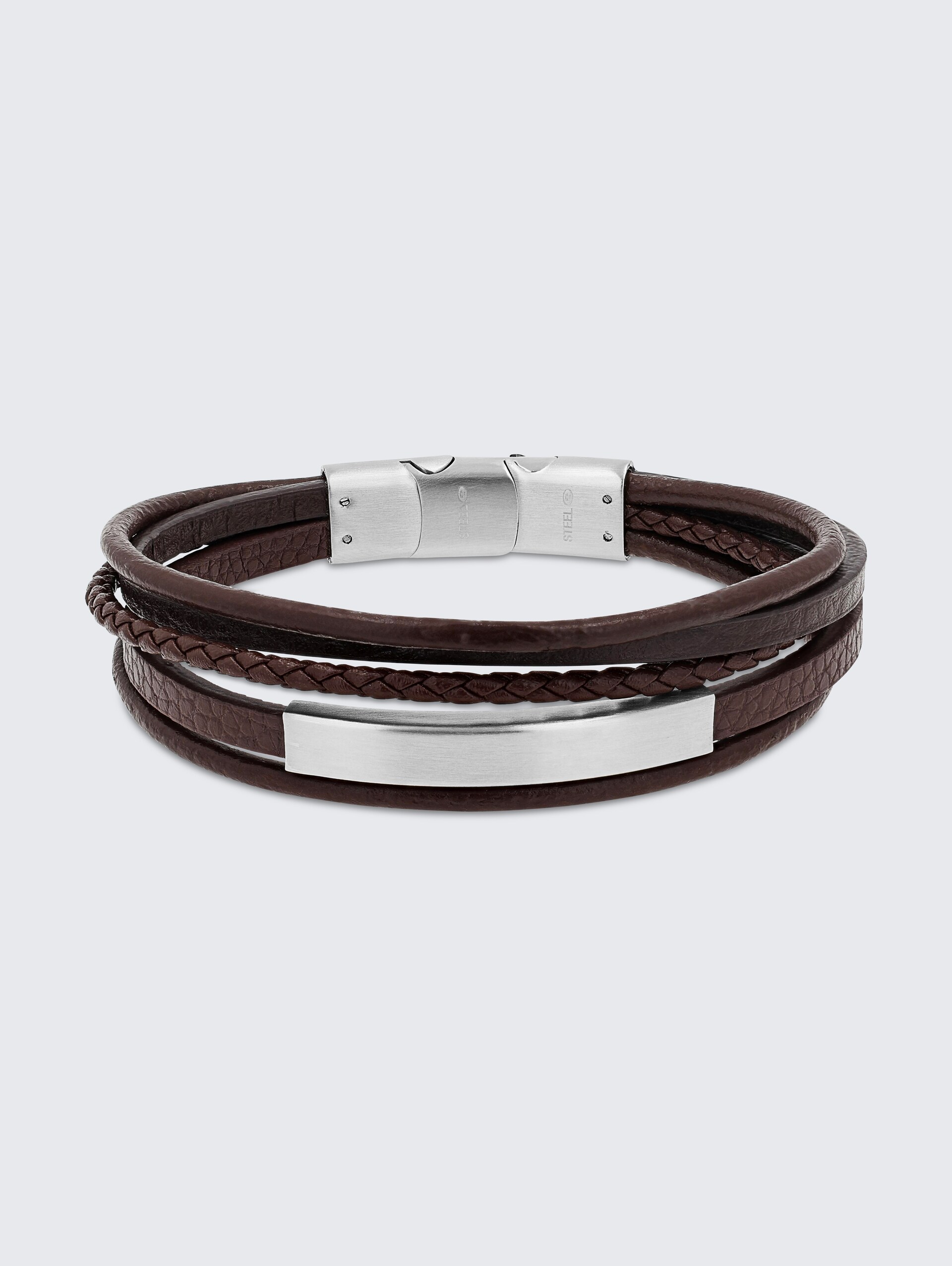 Gravurarmaband aus Edelstahl silber - silver