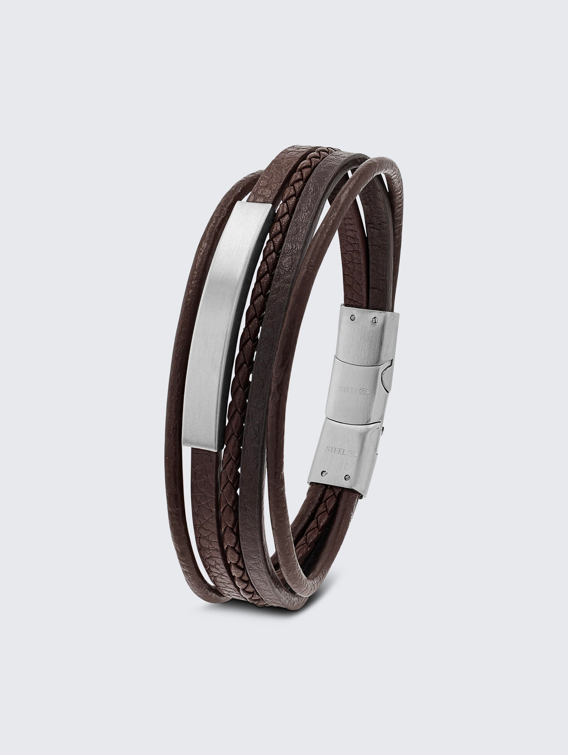 Gravurarmaband aus Edelstahl silber - silver