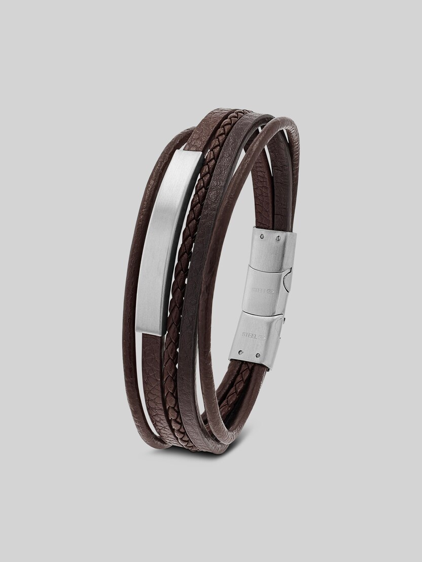 Gravurarmaband aus Edelstahl silber von Men, silver