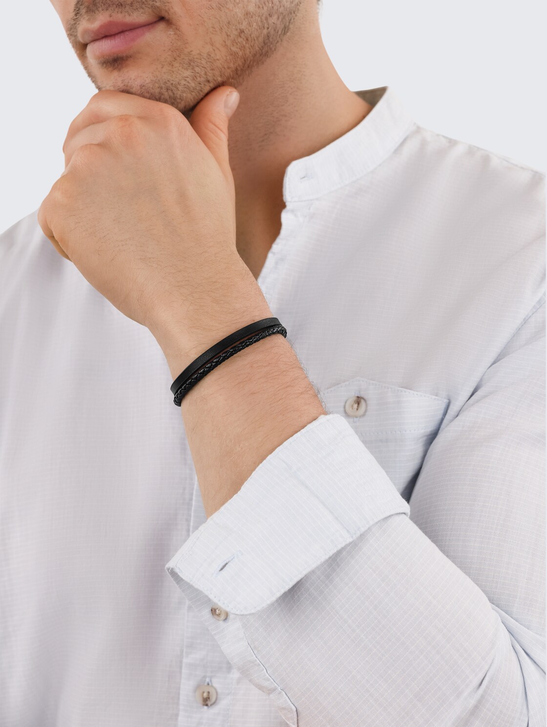 Stainless steel silver link bracelet - silver