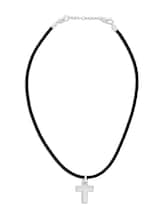 Ausgewählt, Halskette mit Kreuz Anhänger aus Edelstahl silber von Tom Tailor, silber