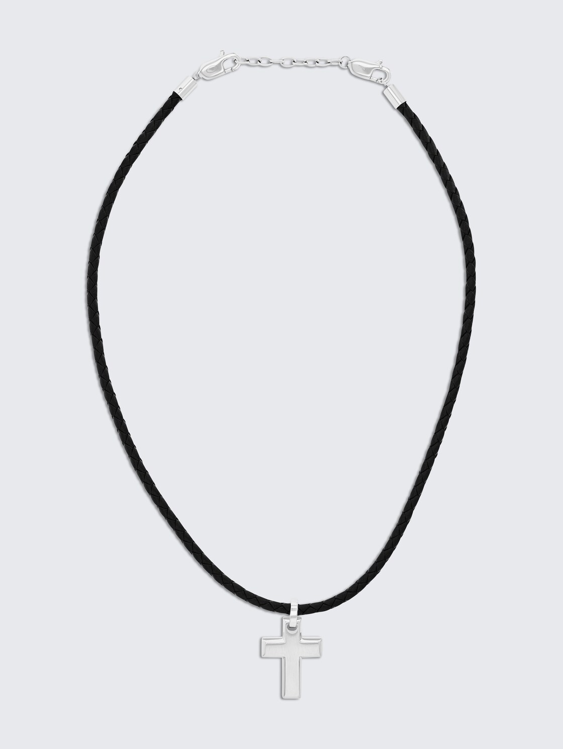 Halskette mit Kreuz Anhänger aus Edelstahl silber - silver