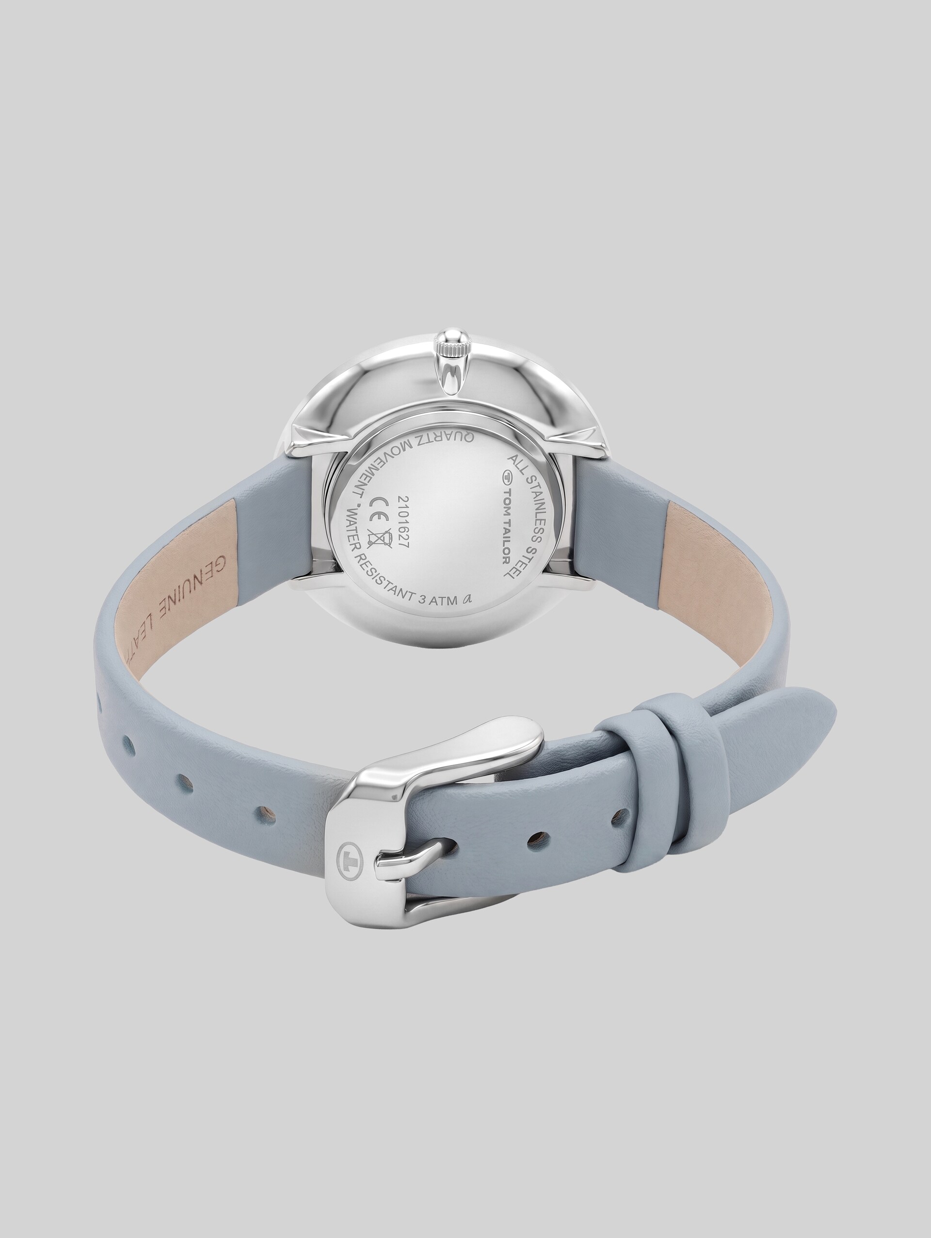 Armbanduhr mit Lederarmband - gold