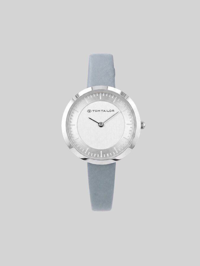 Wristwatch with leather strap – alloy/stainless steel by Women, gold