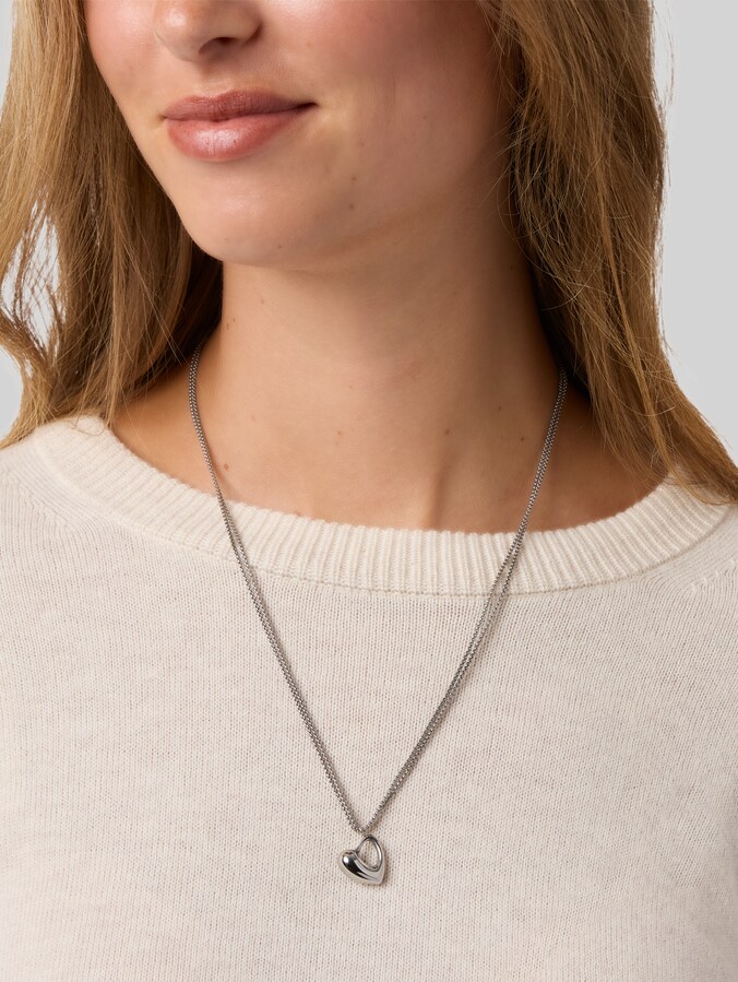 Venetiaanse ketting met hartvormige hanger door Women, silver