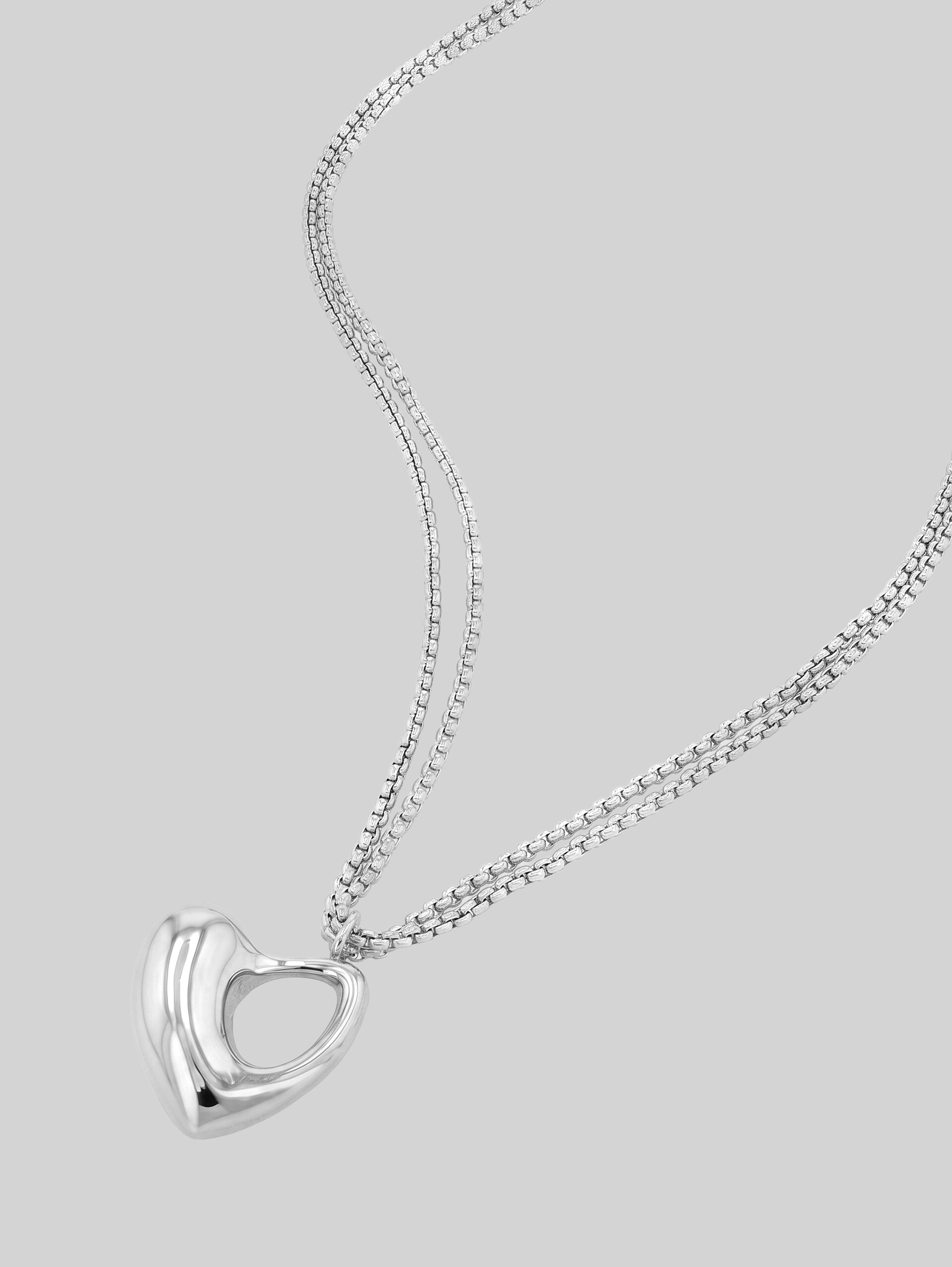 Venezianer-Halskette mit Herz-Anhänger - silver