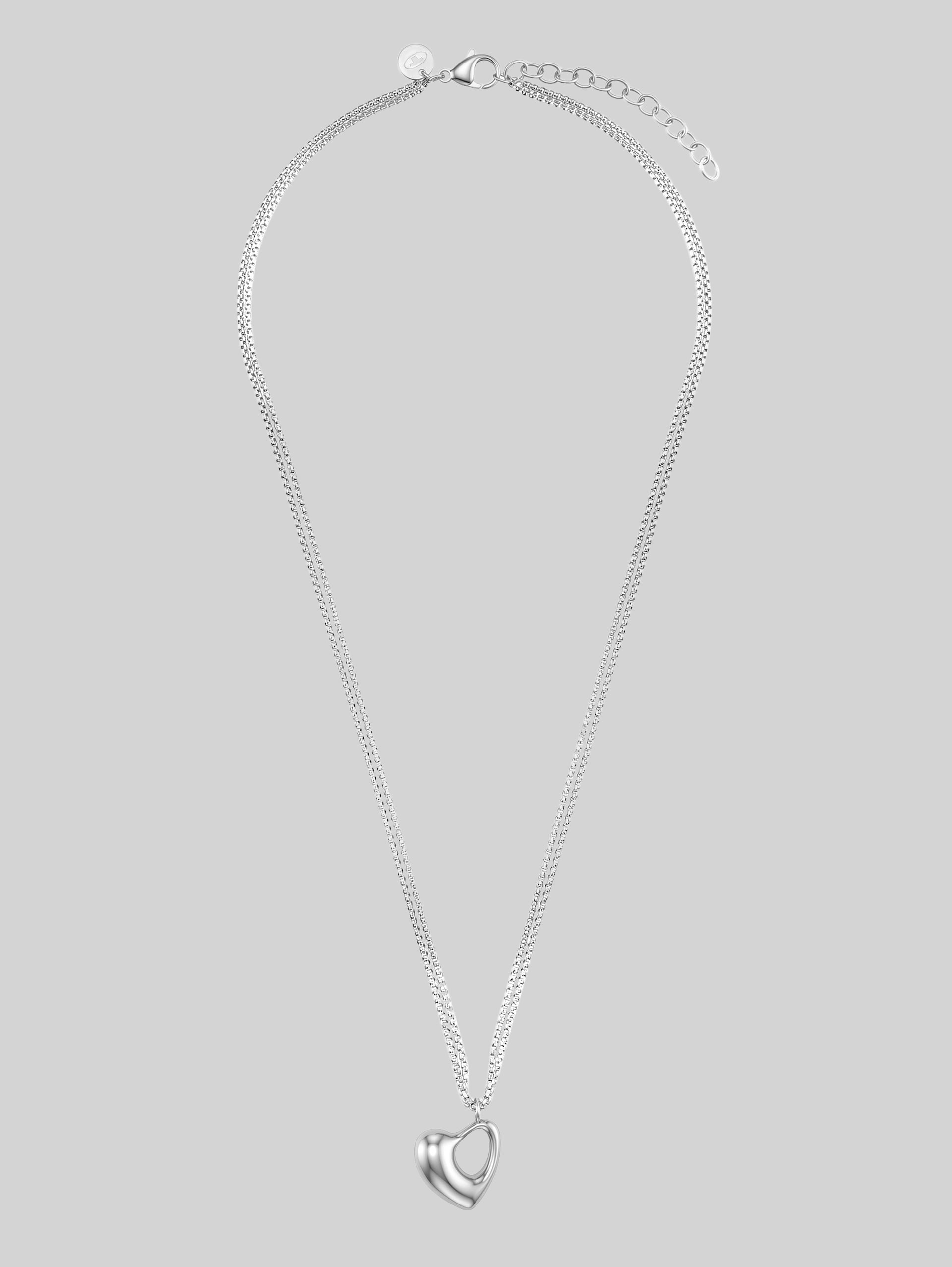 Venezianer-Halskette mit Herz-Anhänger - silver