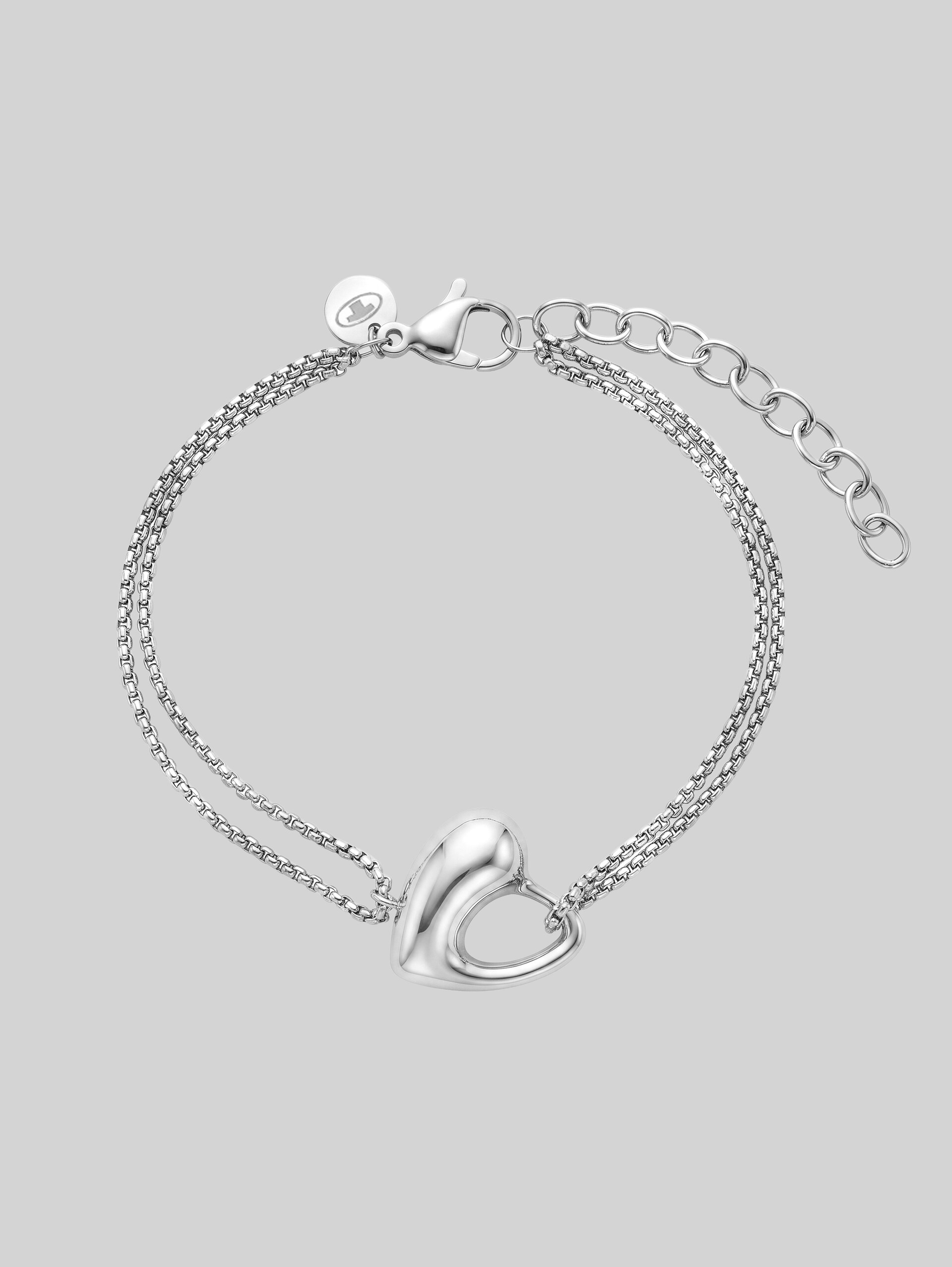 Venezianer-Armband mit Herz-Anhänger - silver