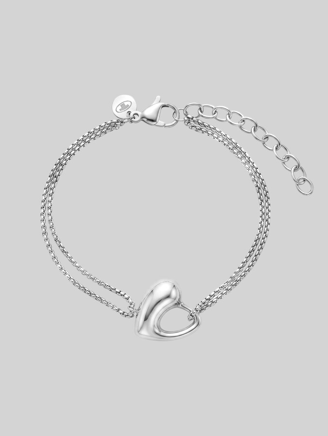Venetian bracelet with heart pendant by Women, silver