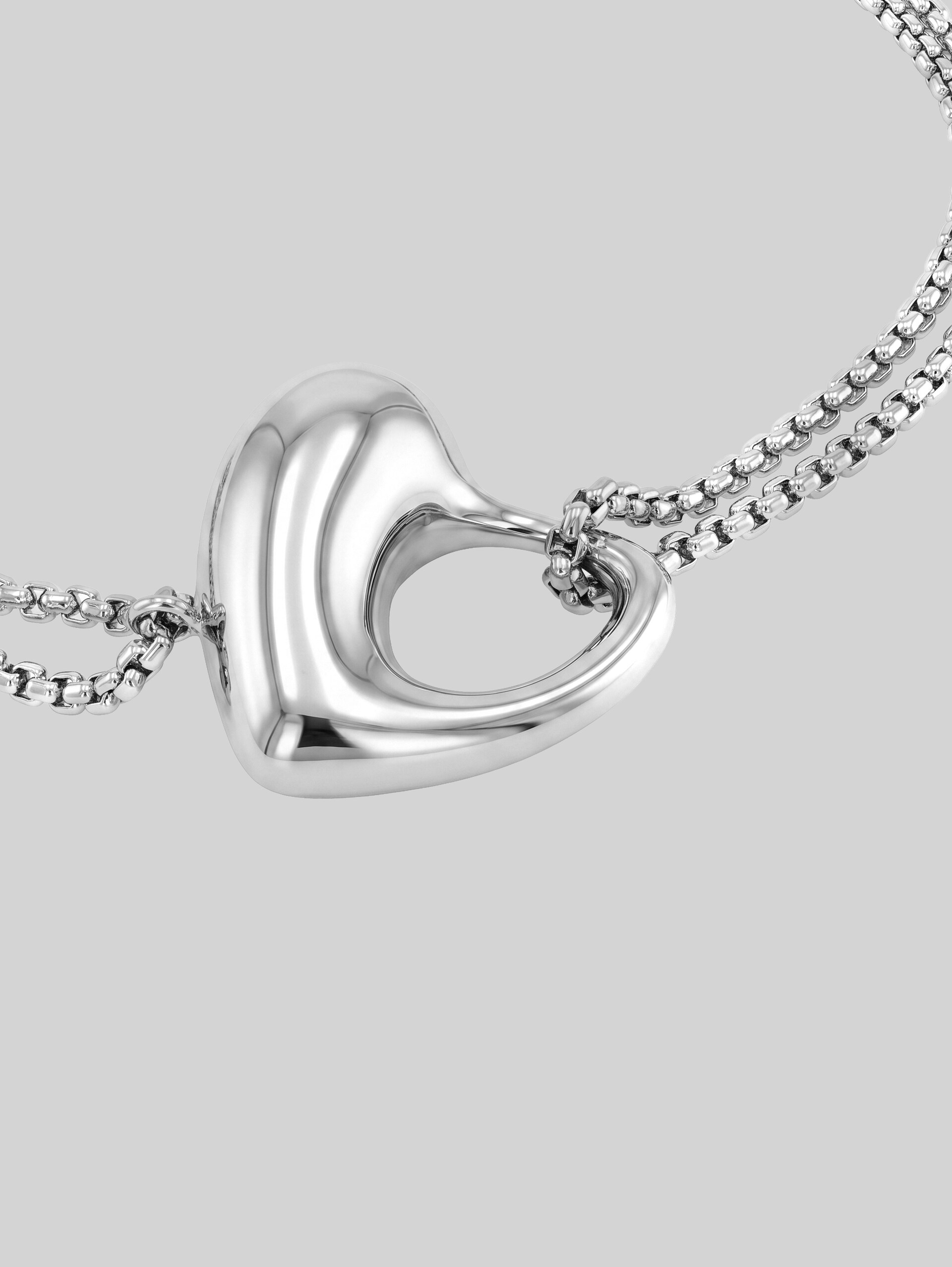 Venezianer-Armband mit Herz-Anhänger - silver