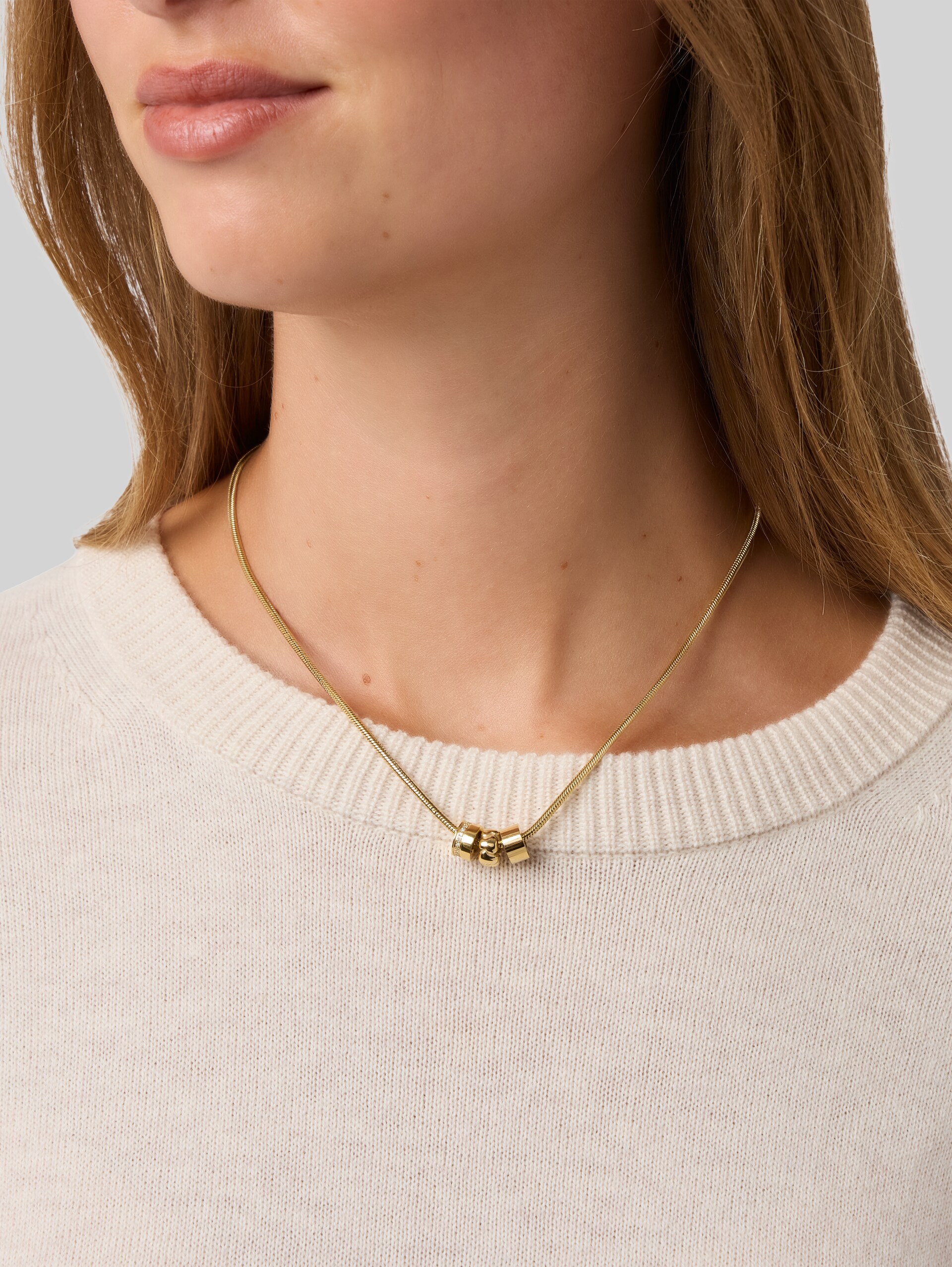 Halskette mit Anhänger - Edelstahl gold - gold