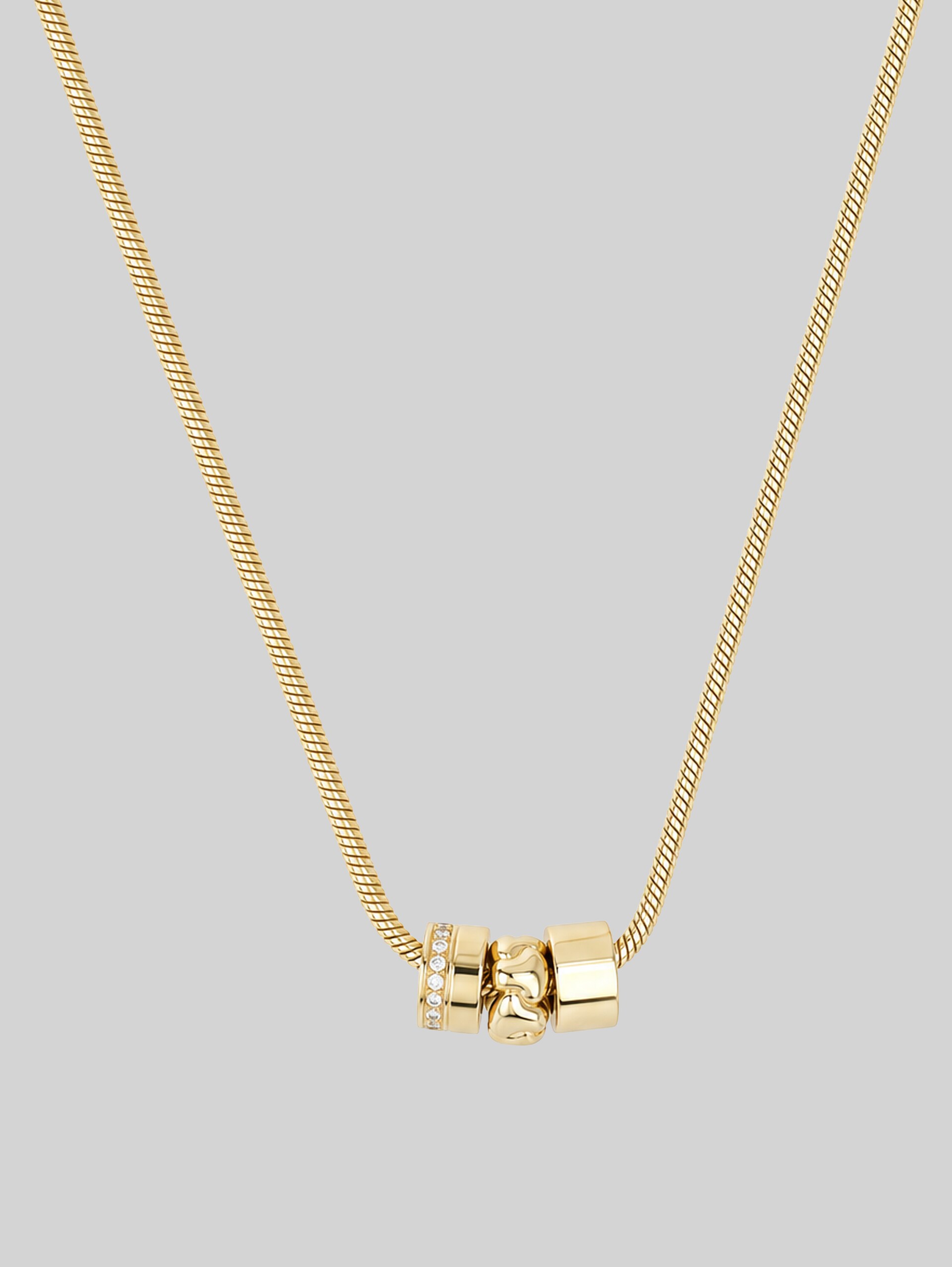 Halskette mit Anhänger - Edelstahl gold - gold