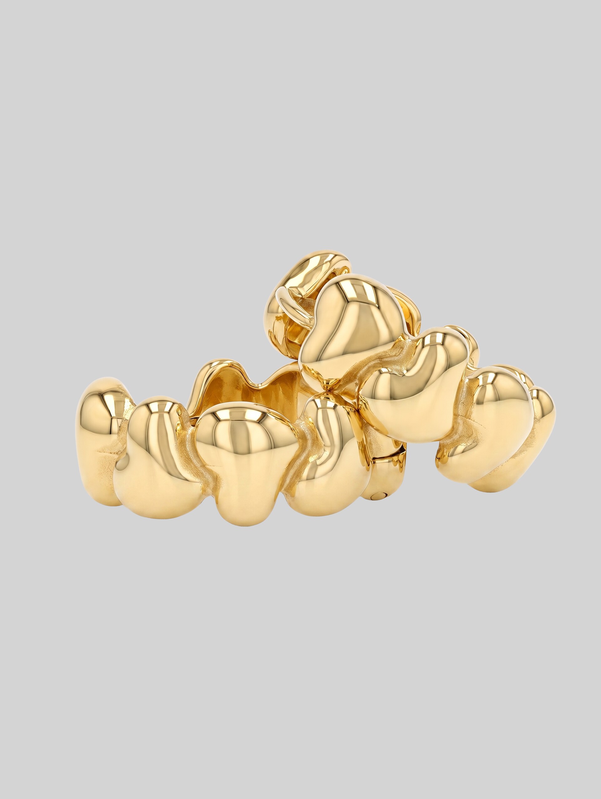 Creolen mit Herzen - Edelstahl gold - gold