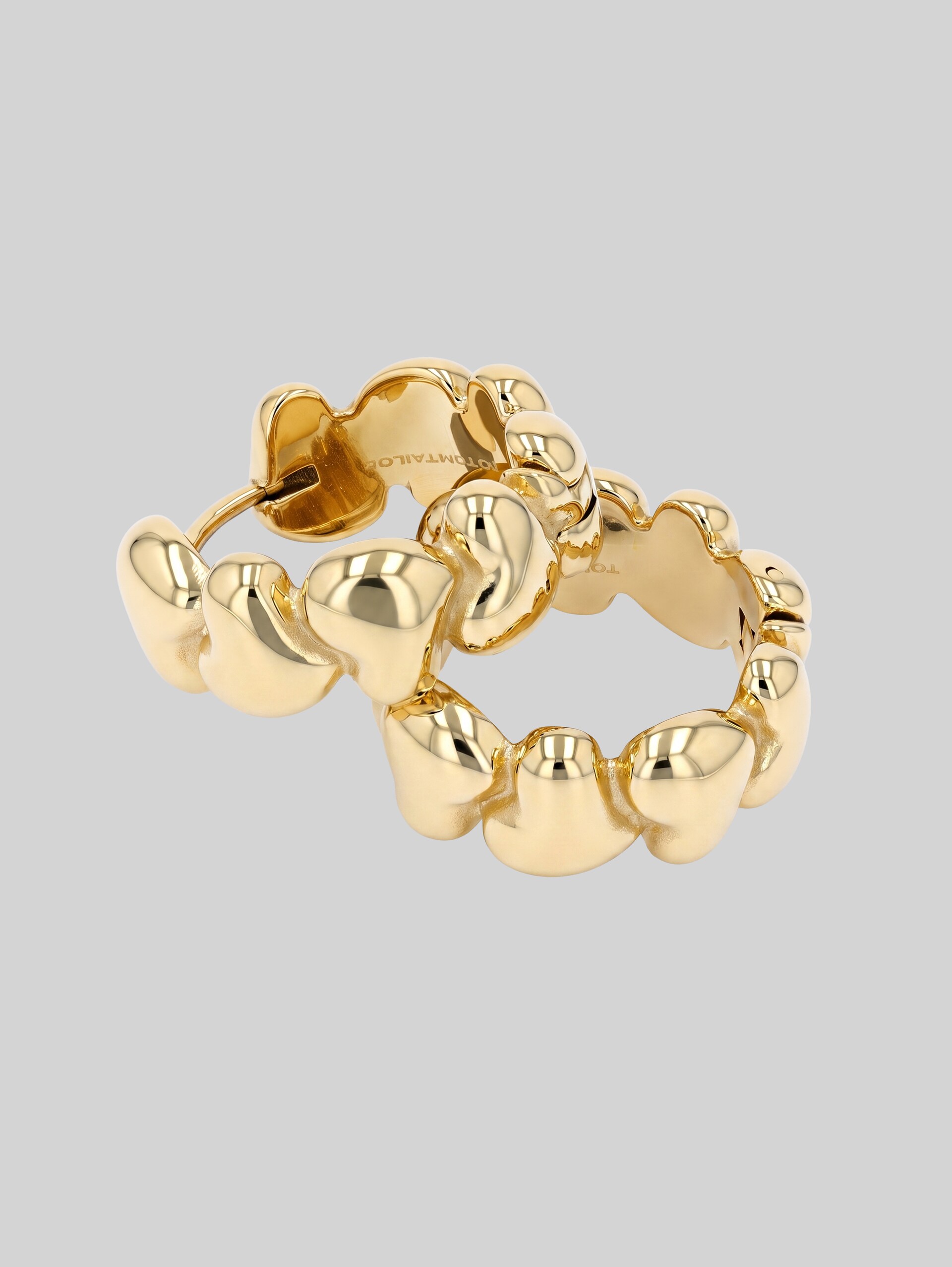 Creolen mit Herzen - Edelstahl gold - gold