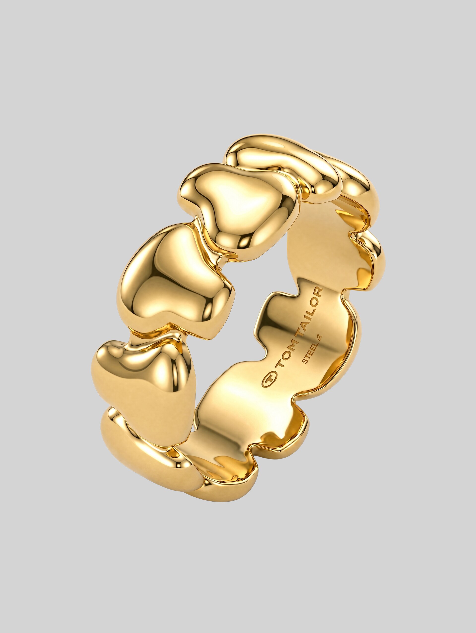 Ring mit Herzen - Edelstahl gold - gold